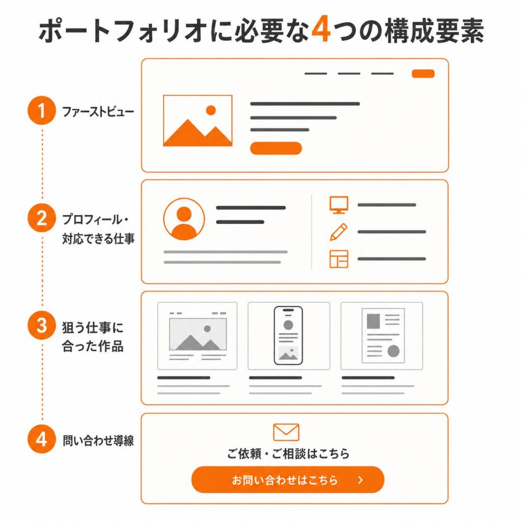未経験Webデザイナーのポートフォリオに必要な4つの構成要素