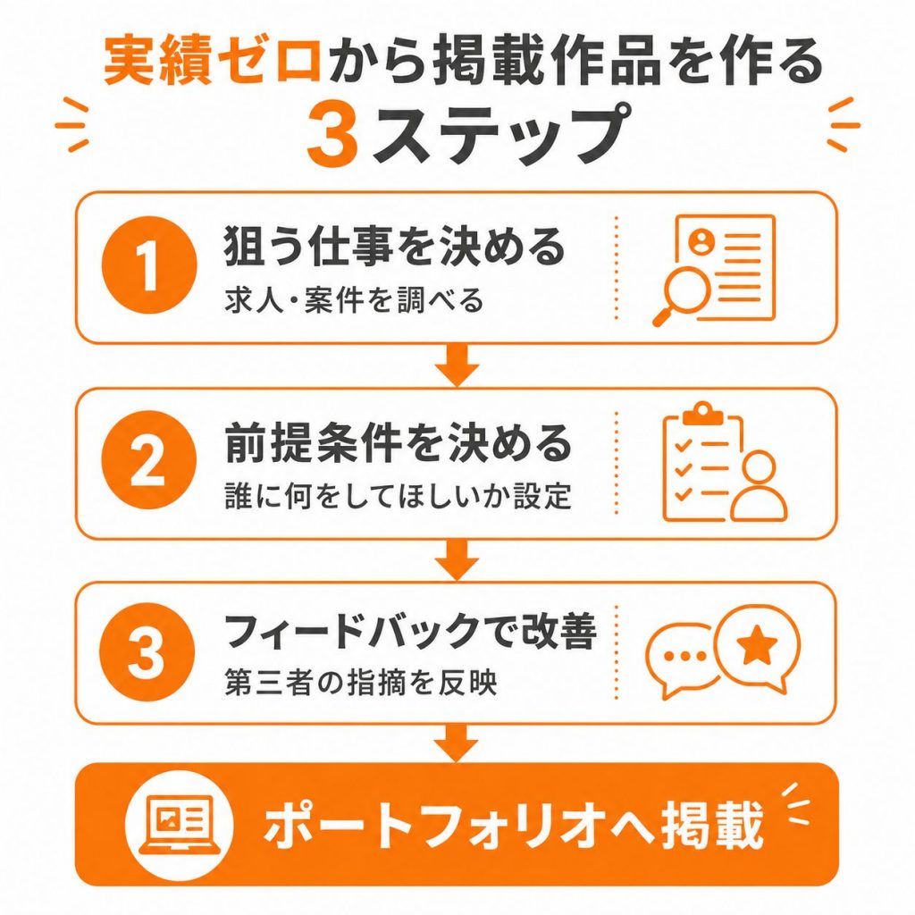 実績ゼロからポートフォリオ掲載作品を作る3ステップ